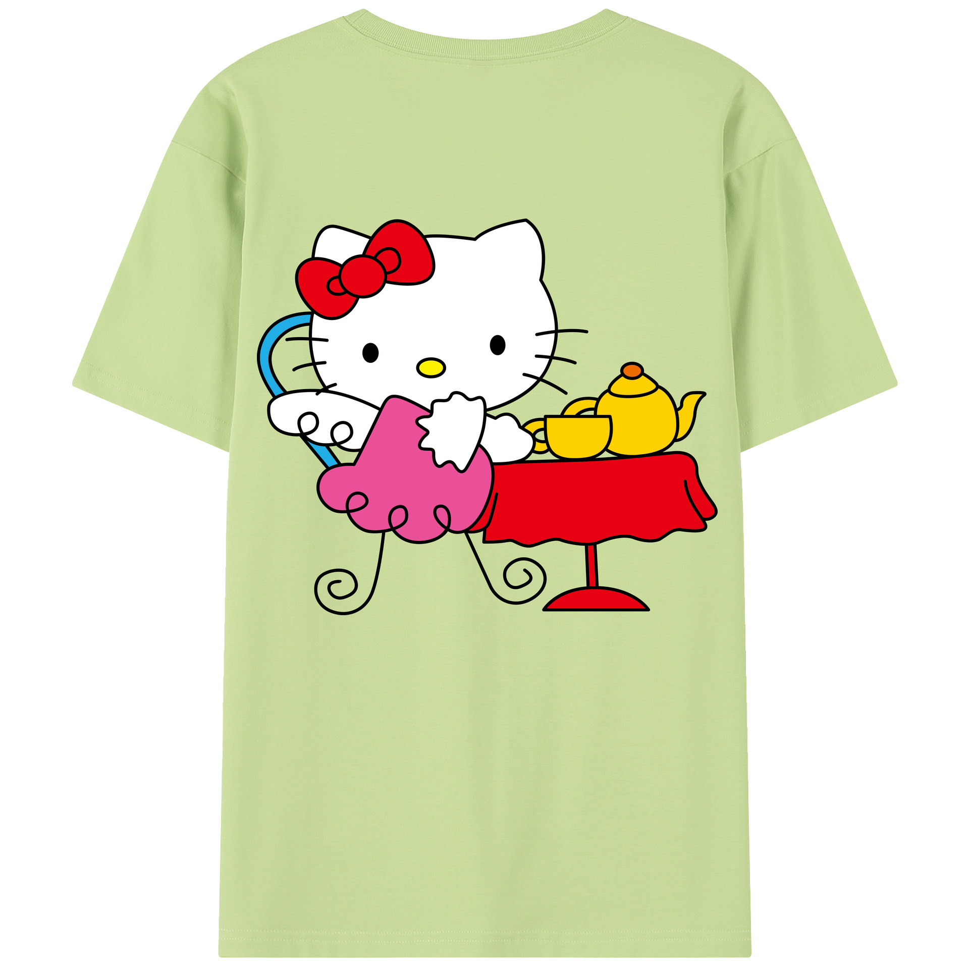 （画像用） Hello Kitty ハローキティ 綿100％半袖Tシャツ（背面プリント）